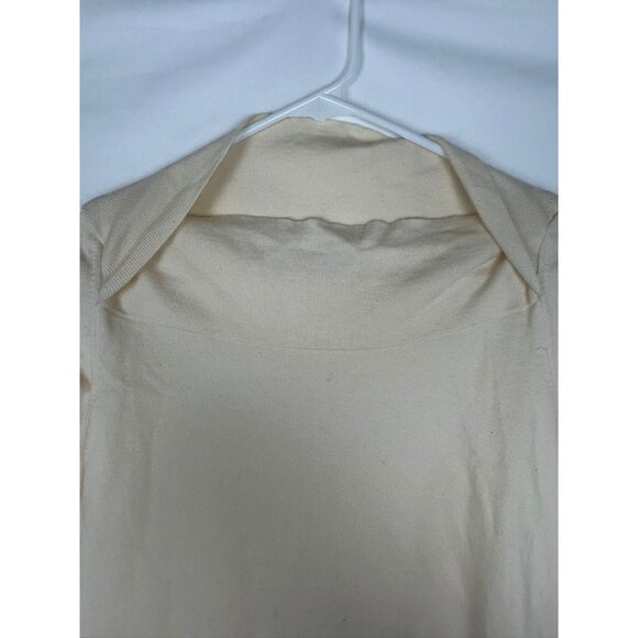 Banana Republic Womens Extra Fine Merino Wool Blend Cream Long Sleeve Top M - Picture 8 of 9